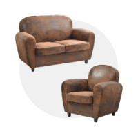 Ensemble canapé fixe et fauteuil